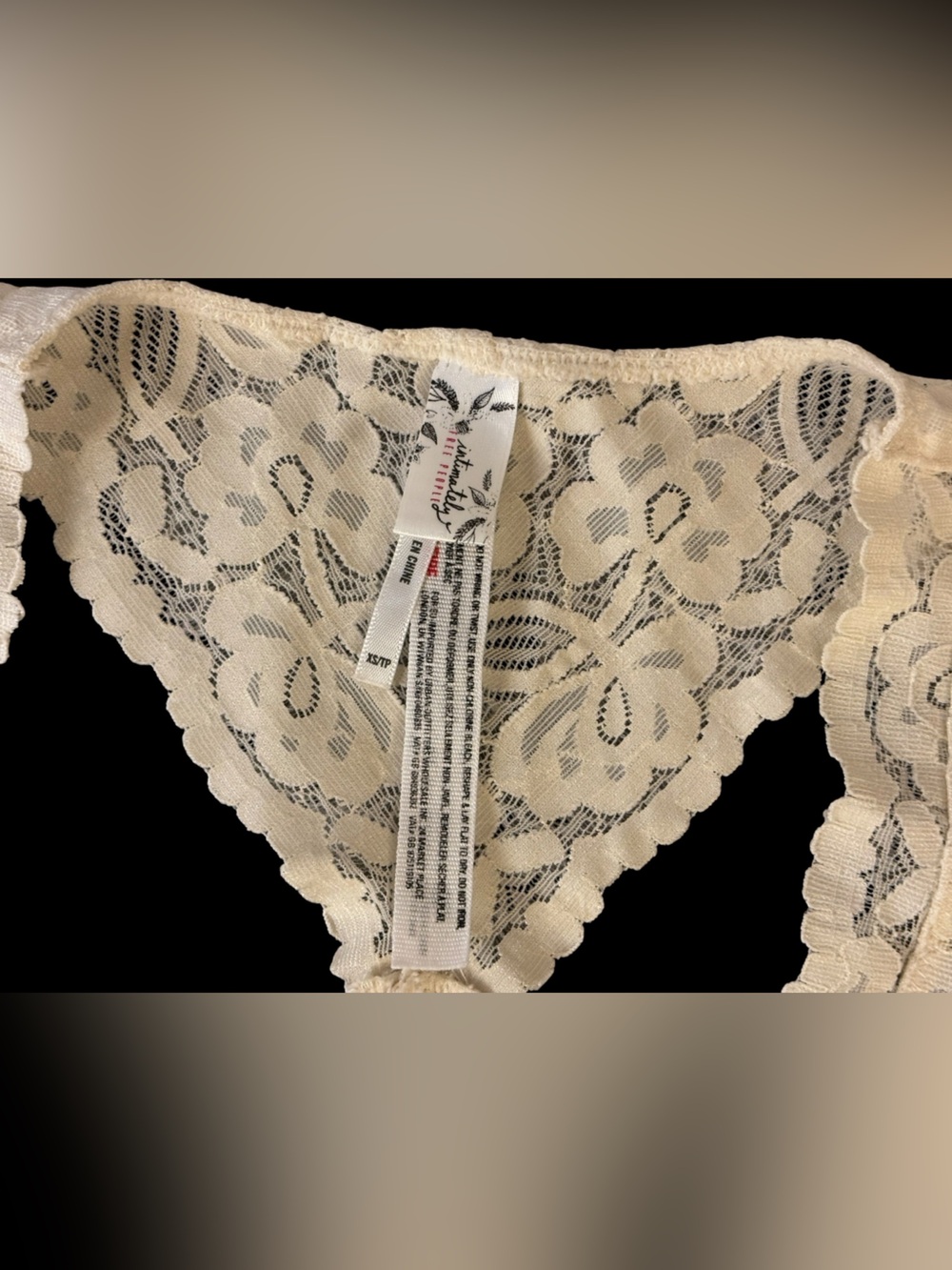 Free People Intimately Ivory Floral Lace Racerback Longline Bralette XS - Picture 4 of 9